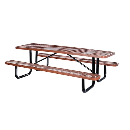 Vestil Rectangle Picnic Table, Brown, 96 in L PT-MX-3096-BN